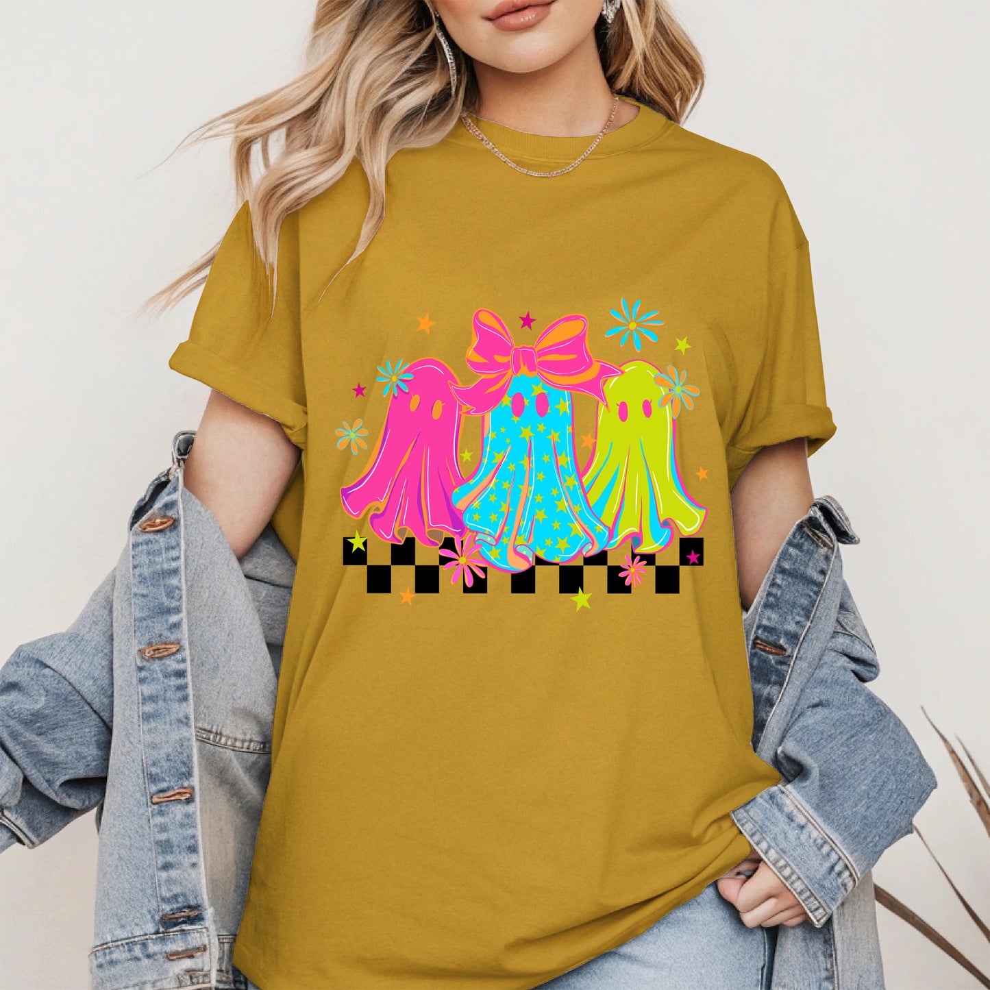 Retro Neon Cute Ghost halloween shirt