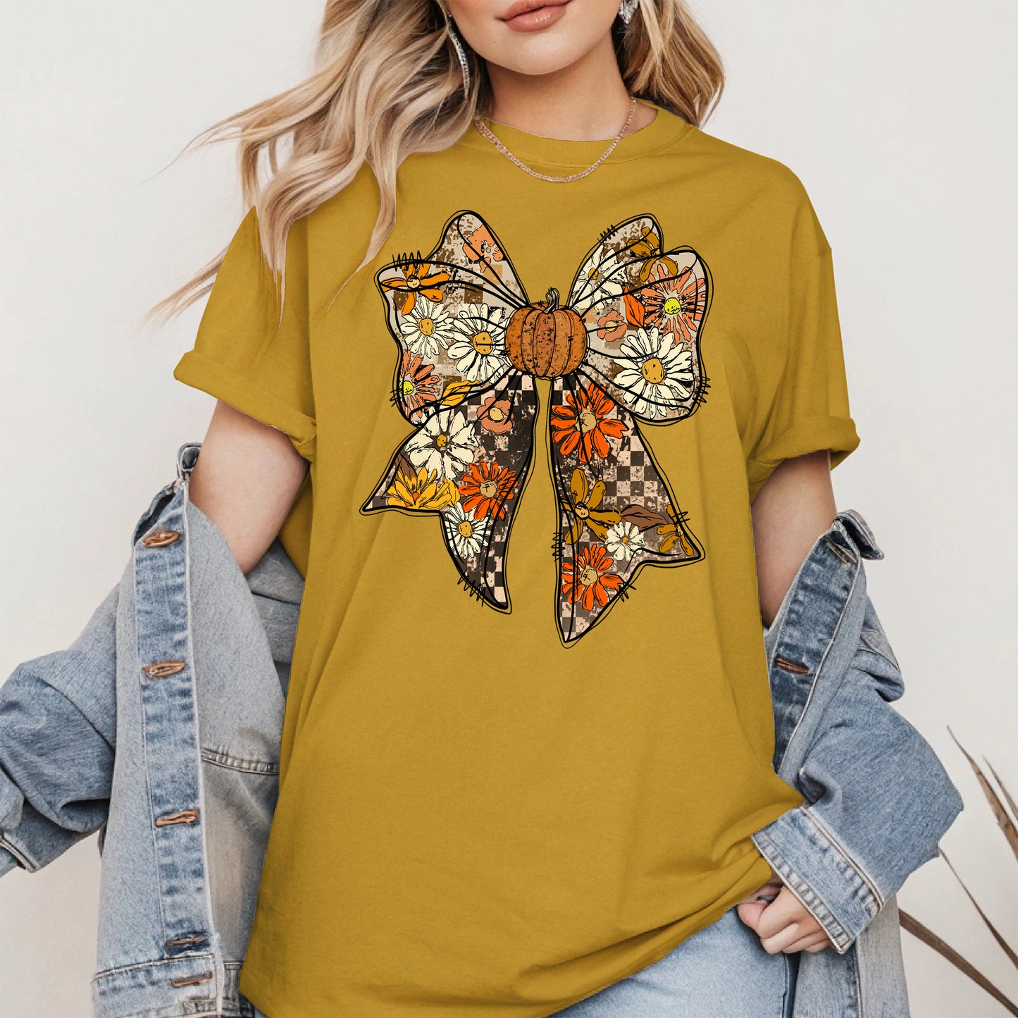 Floral Halloween Coquette Bow shirt
