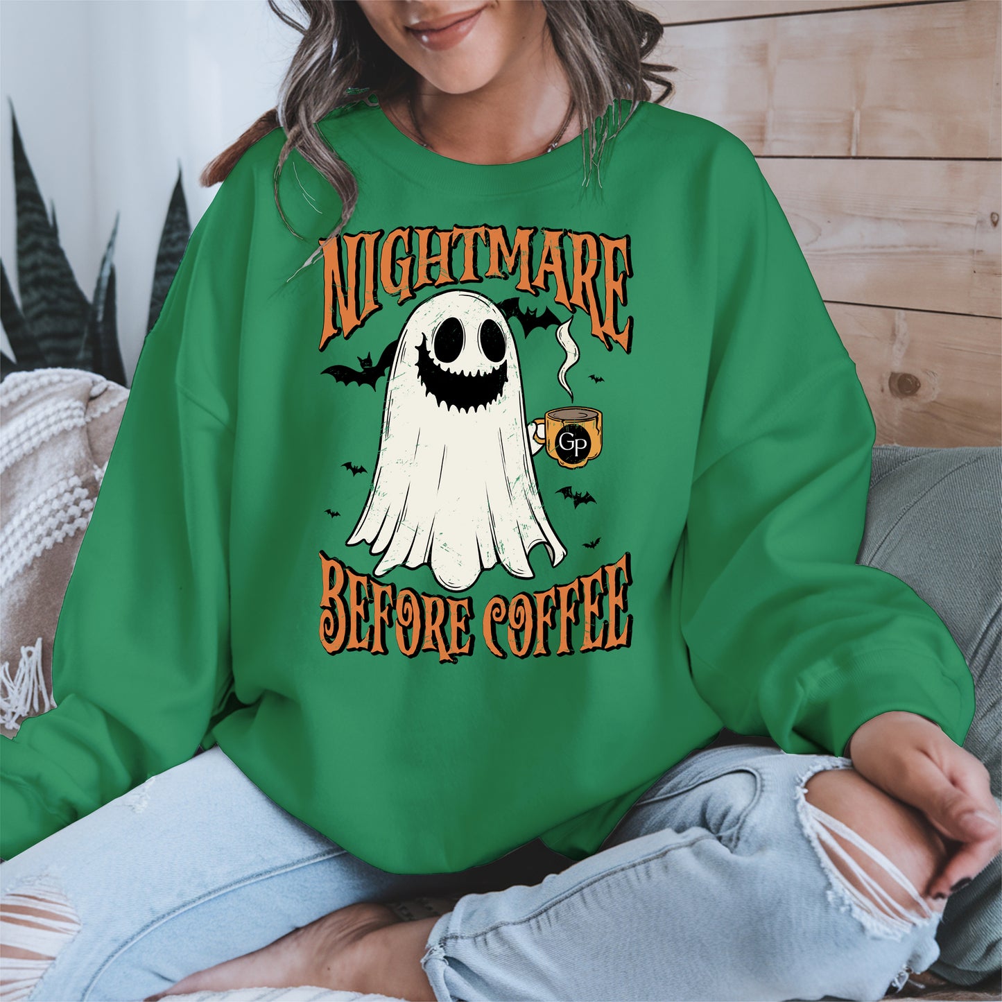 Funny Halloween Ghost Tee for Coffee Shirt