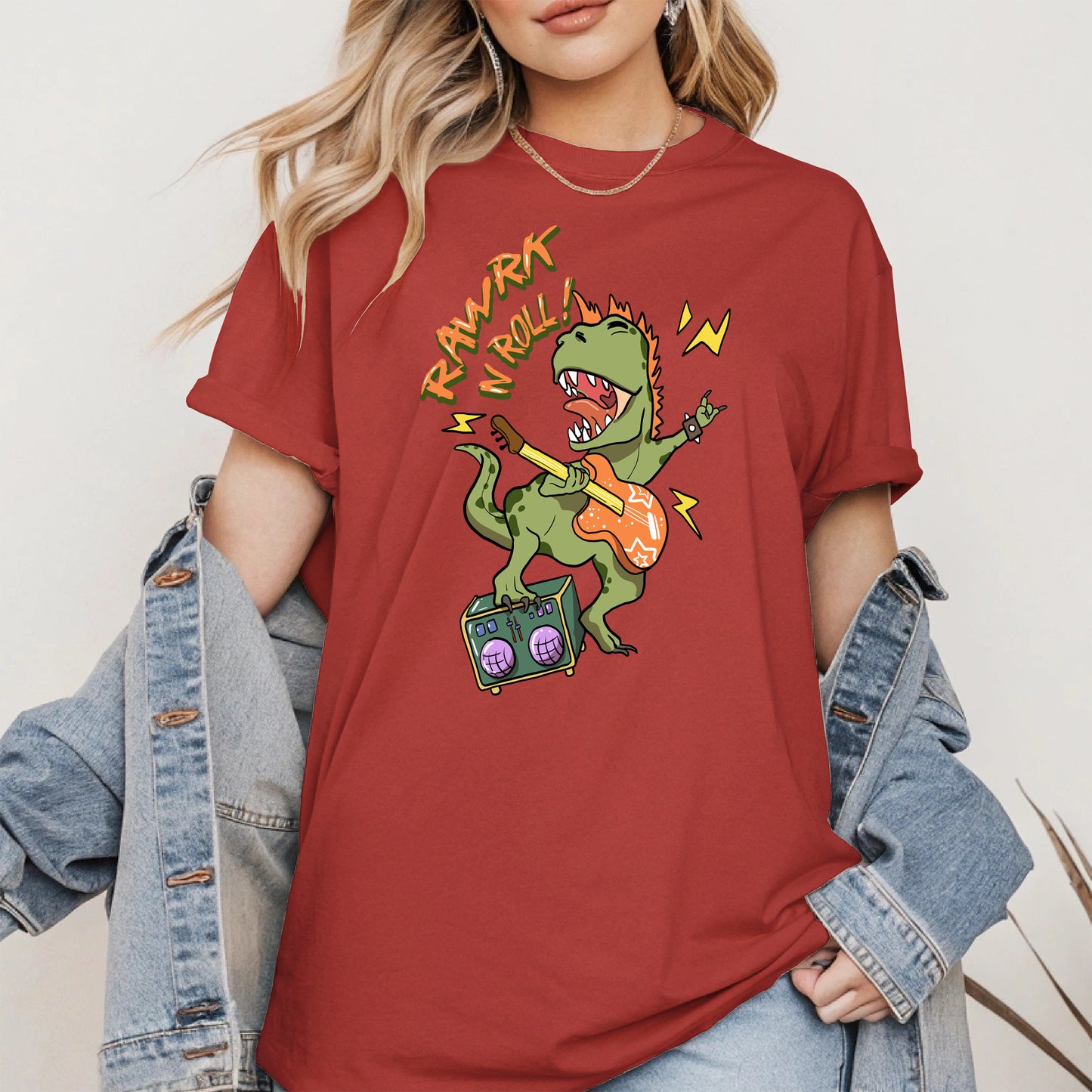 Rawrk N Roll Dinosaur Shirt
