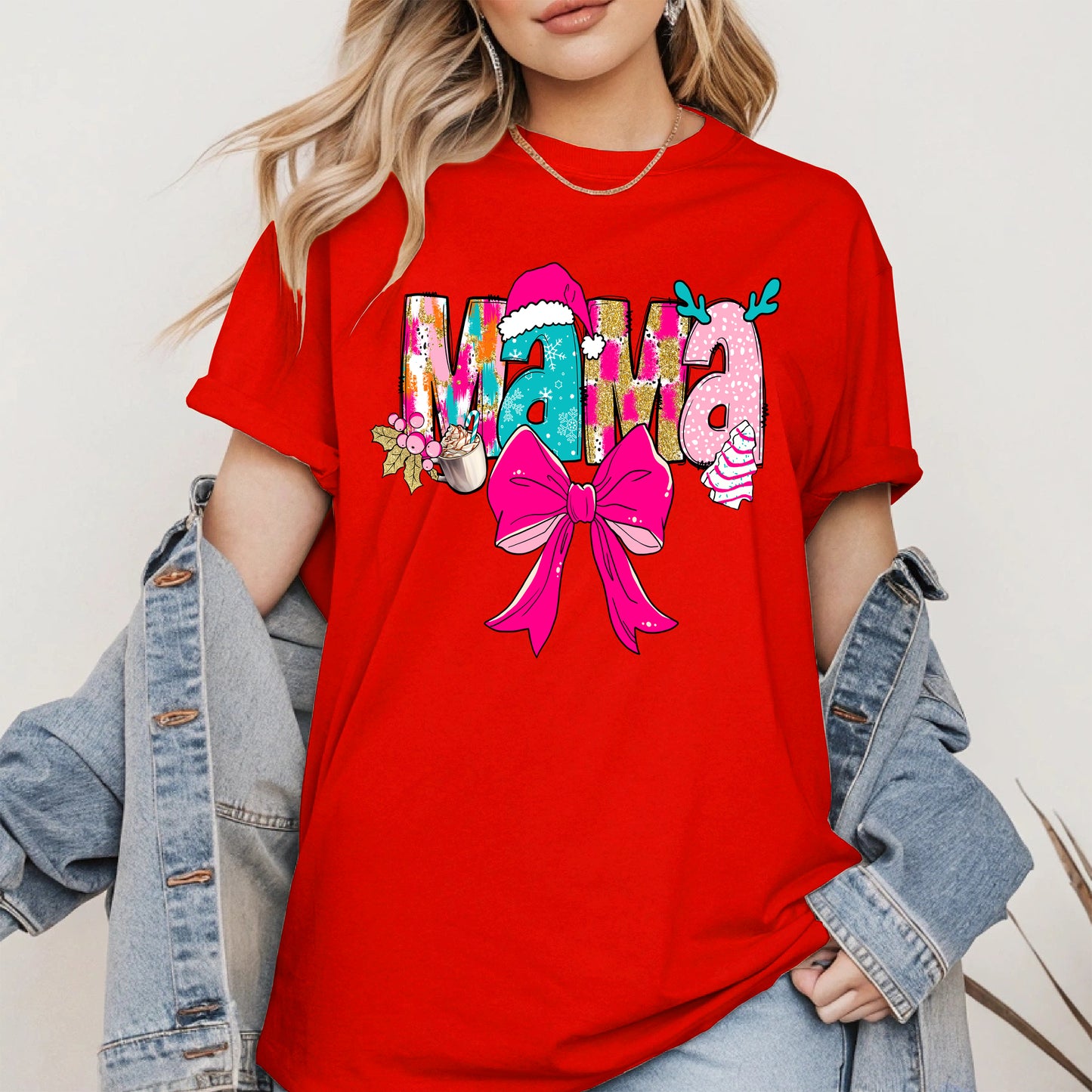 Merry Christmas Mama Shirt Cute Holiday Gift