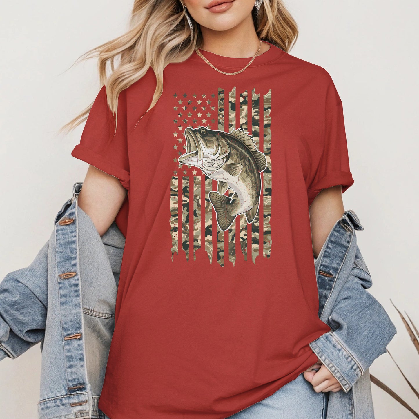 Patriotic Camo American Flag Fishing Shirt Hoodie
