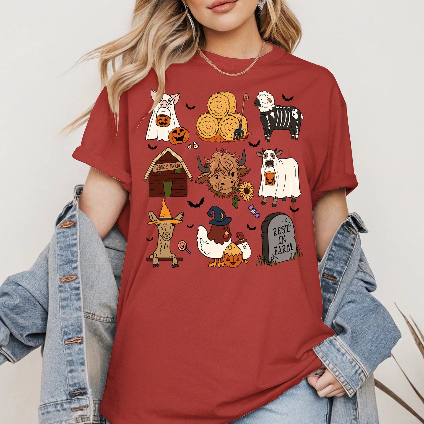 Spooky Cute Halloween Farm Animal Shirt