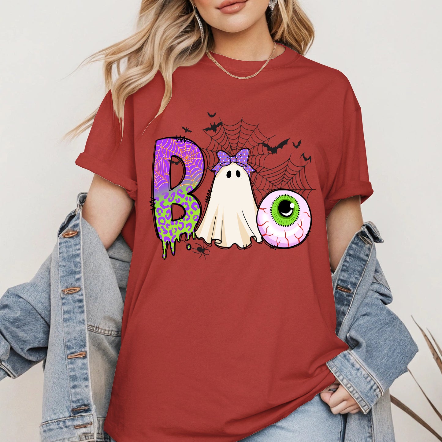 BOO Ghost Eyeball Shirt Hoodie Sweatshirt for Halloween Fun