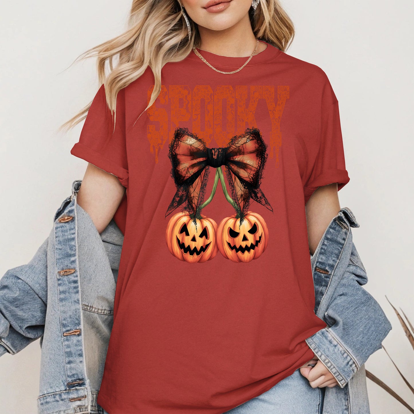Spooky Bow Pumpkin Shirt Hoodie Sweatshirt for Halloween