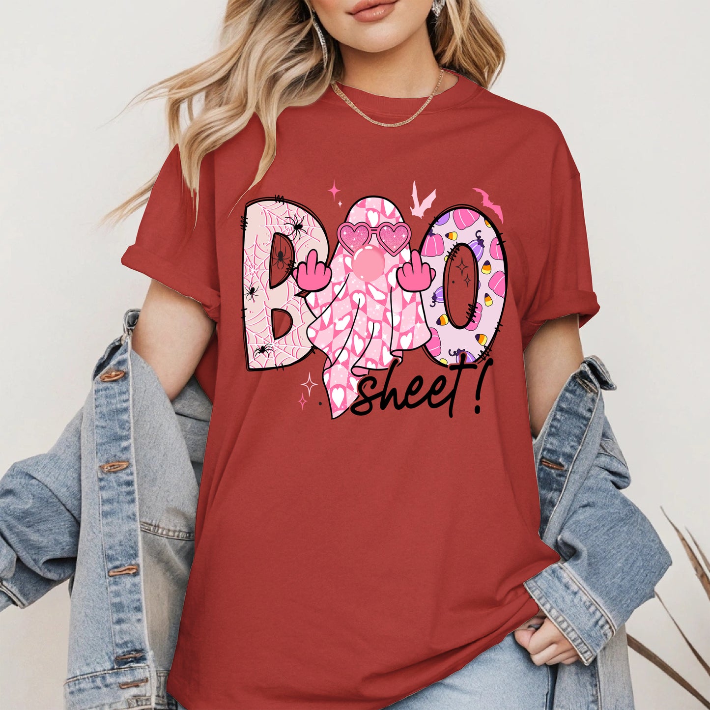 Pink Sassy Ghost Boo Shirt - Cute Halloween Attitude Tee