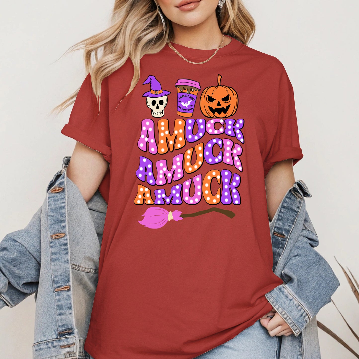 Amuck Amuck Amuck Shirt - Funny Halloween Coffee Witch Tee