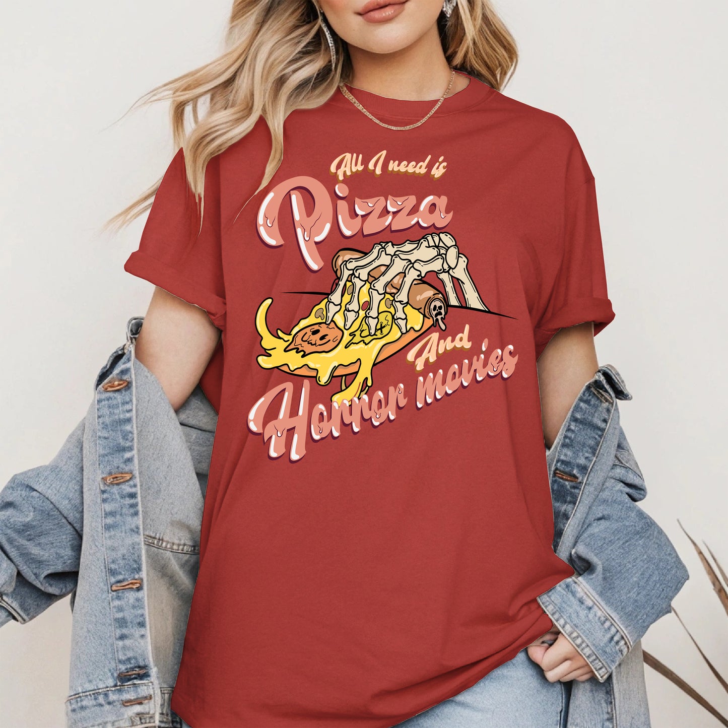 All I Need Is Pizza And Horror Movies Shirt