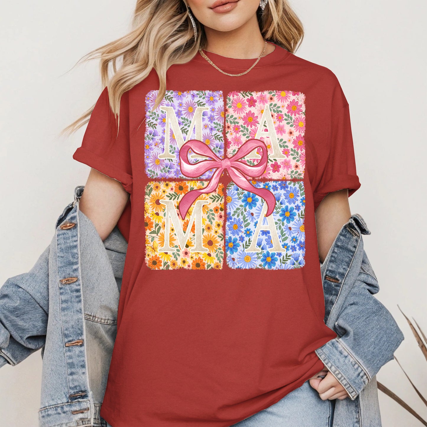 Floral MAMA Shirt Mother Tee Hoodie Sweatshirt Gift for Moms