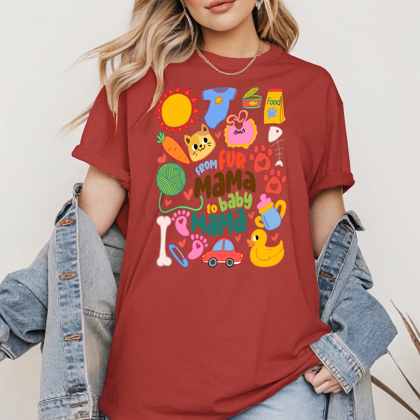 From Fur Mama to Baby Mama Shirt Hoodie Sweatshirt Gift