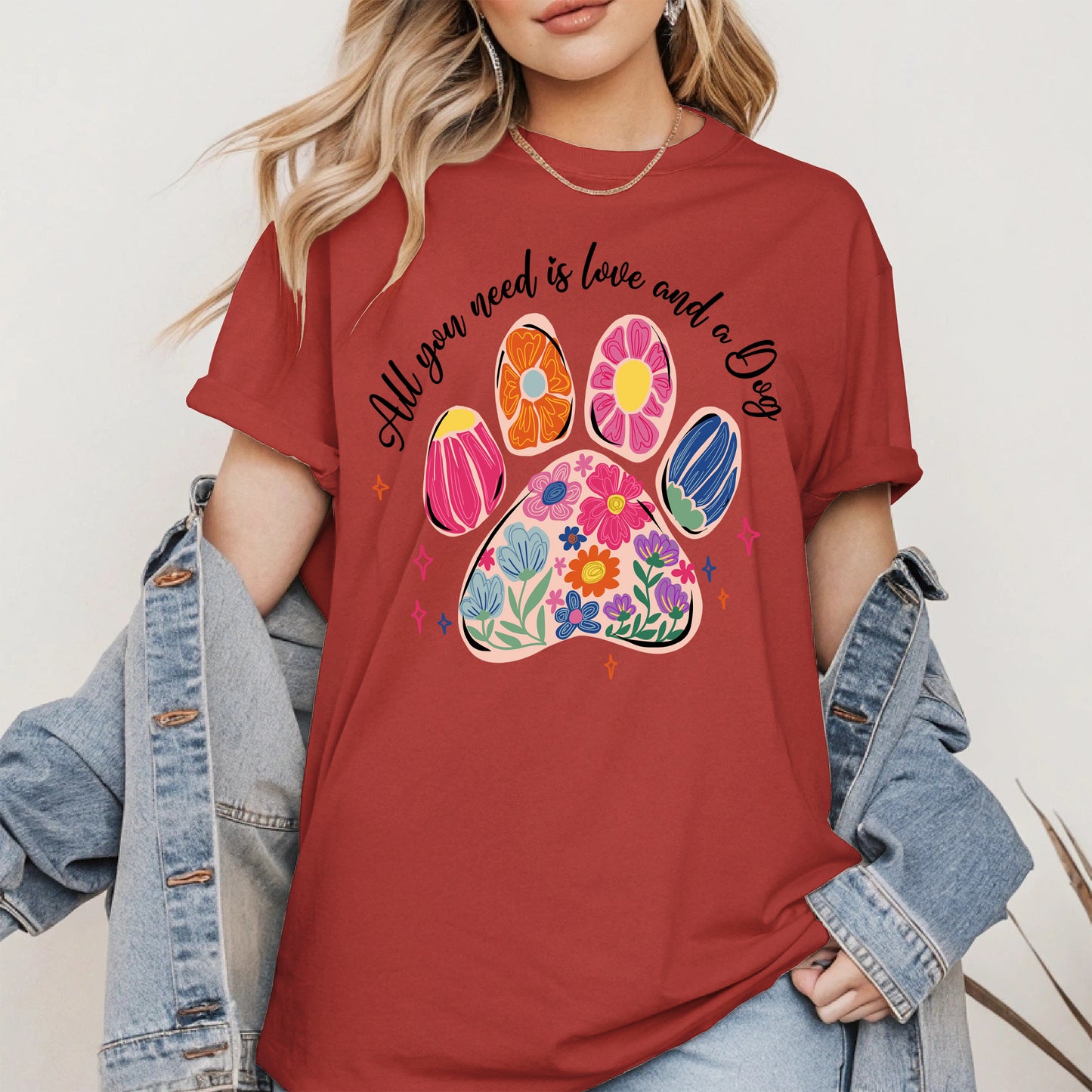 Floral Paw Print Shirt Hoodie Sweatshirt Gift for Pet Moms
