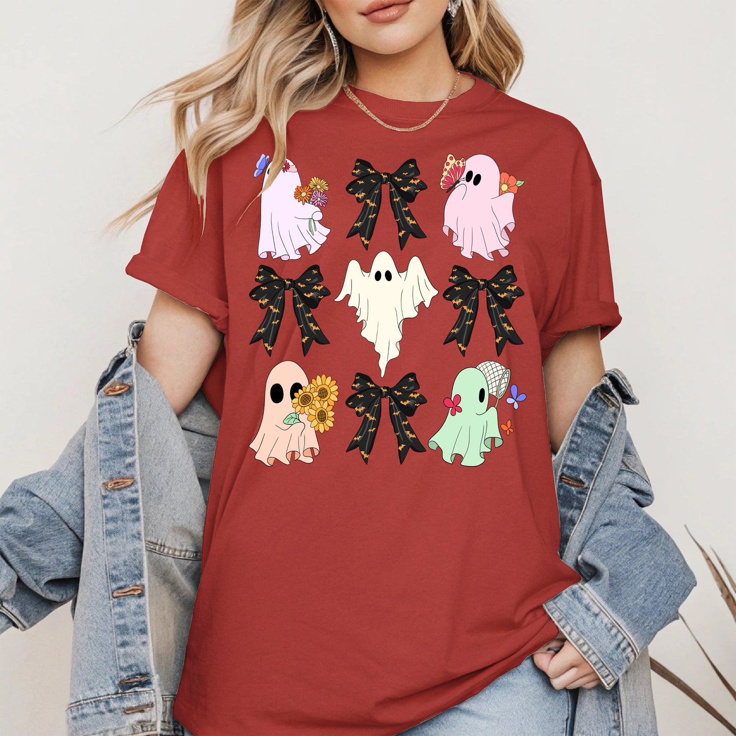 Cute Ghost and Bow Halloween Shirt