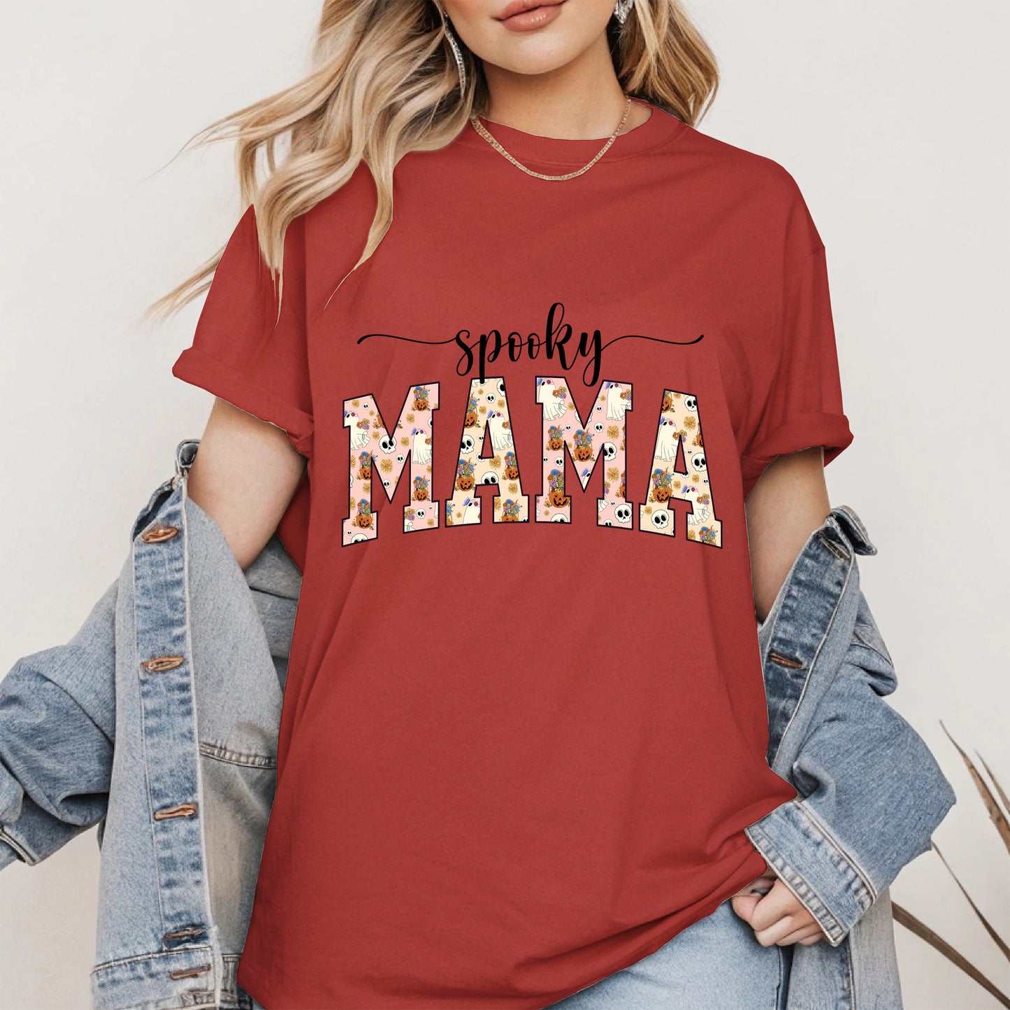 Halloween Mama Shirt for Moms Cute Ghost