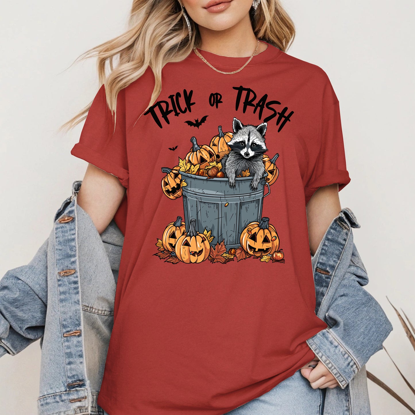Trick or Trash Raccoon Halloween Shirt