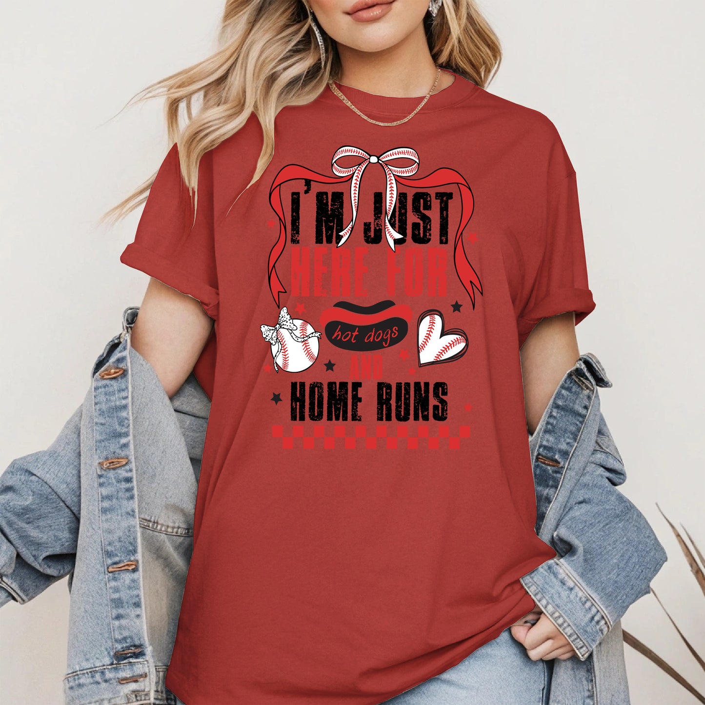 Here For Hot Dogs Baseball Shirt Sport Tee Hoodie Sweatshirt