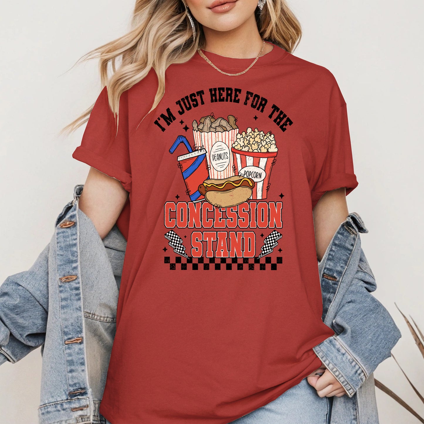 Concession Stand Sport Shirt Hoodie Sweatshirt with Snack Bar Design