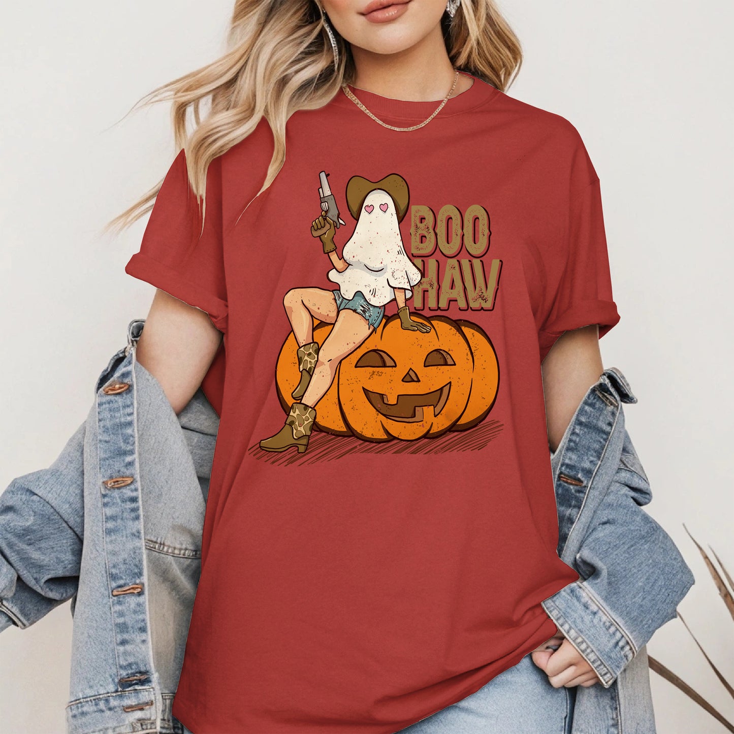 Boo Haw Halloween Cowgirl Tee
