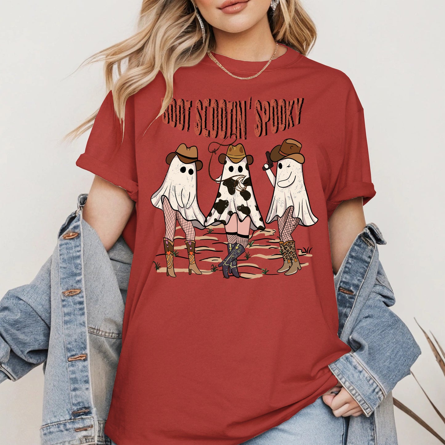 Boot Scootin' Spooky Cowgirl Halloween Tee