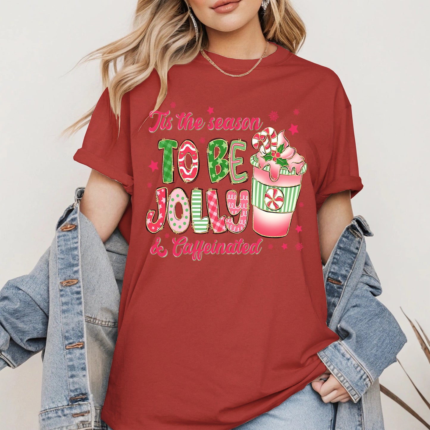 Tis the Season to Be Jolly and Caffeinated Shirt