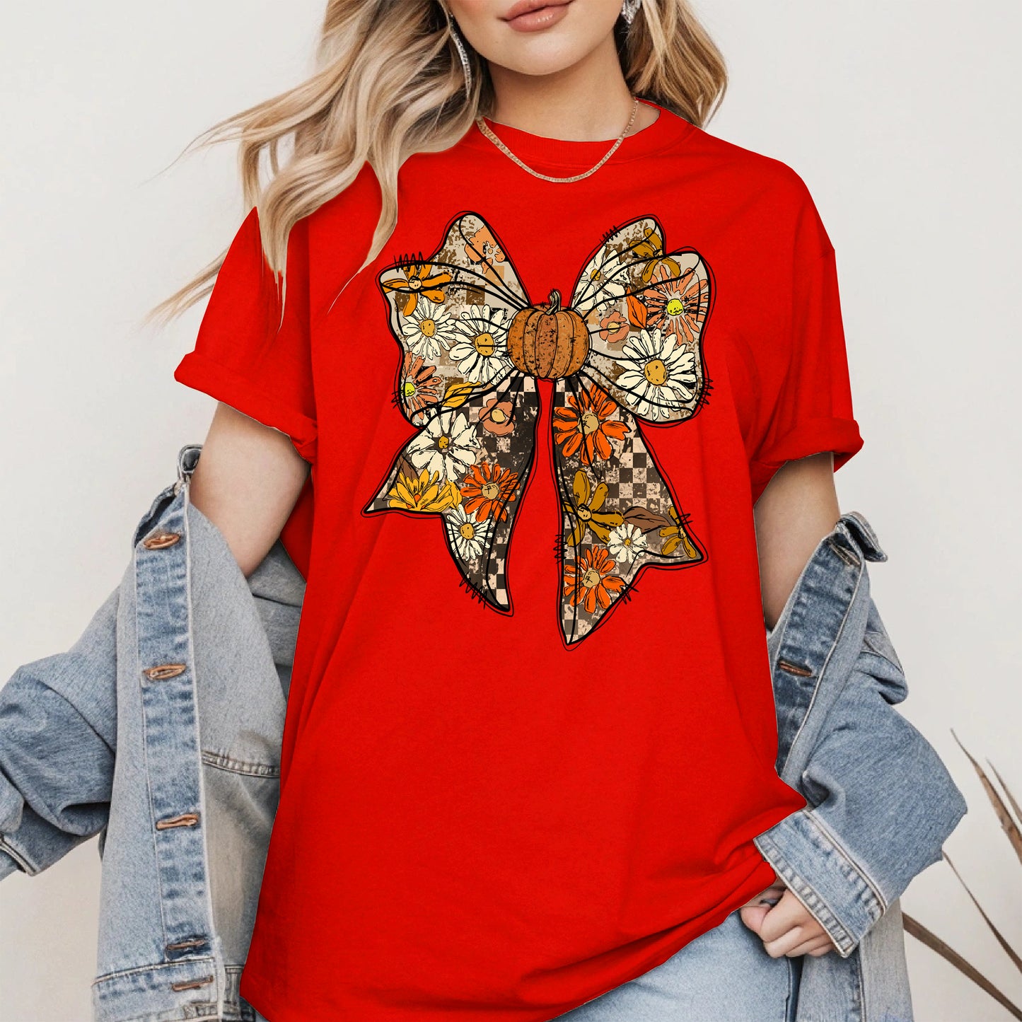 Floral Halloween Coquette Bow shirt