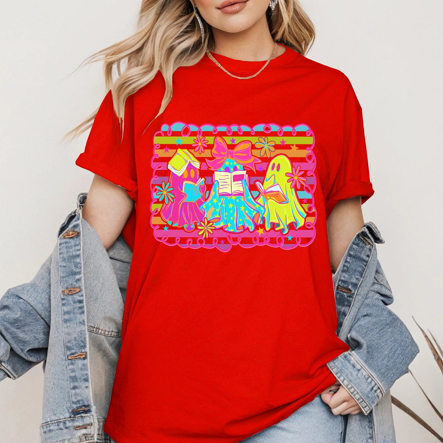 Halloween ghost book shirt and hoodle
