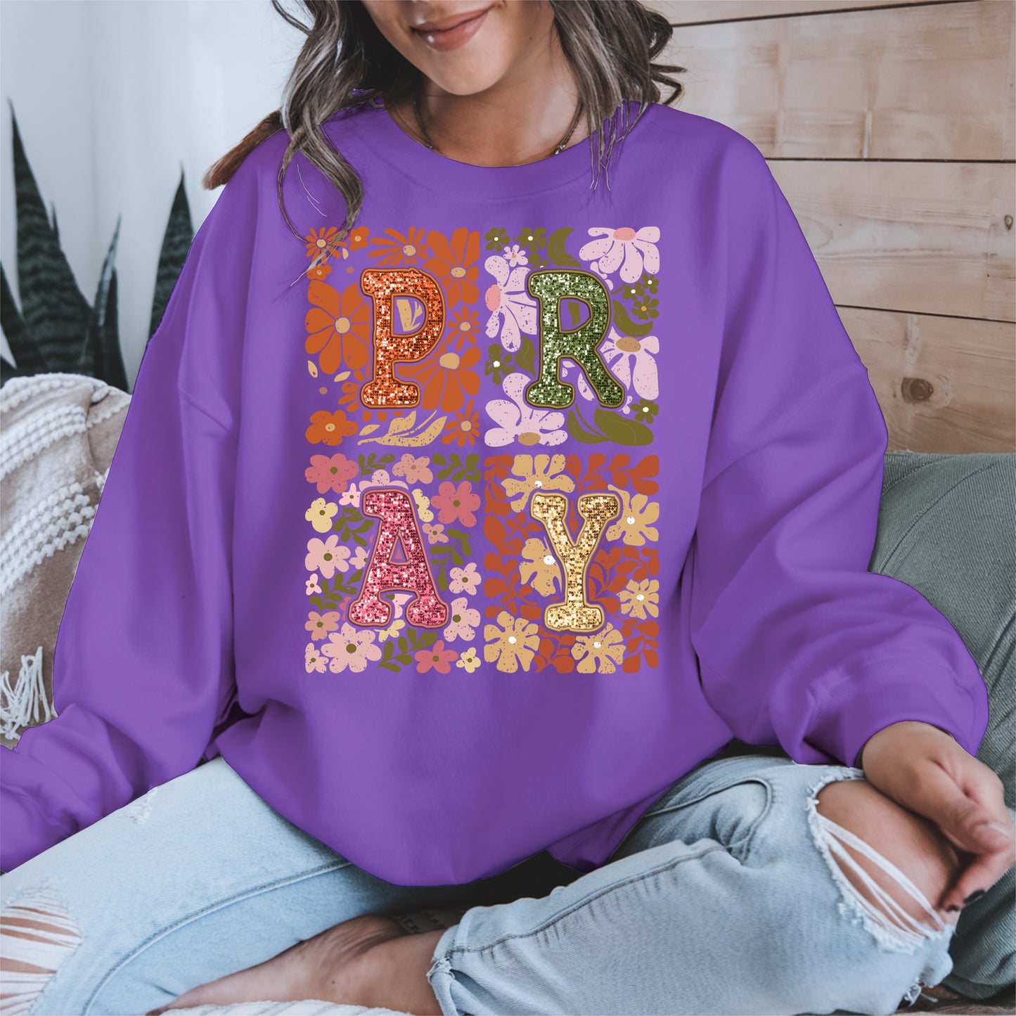 Retro Floral Faith Fall Christian Shirt