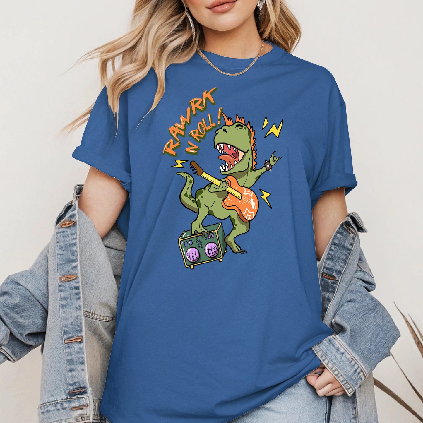 Rawrk N Roll Dinosaur Shirt