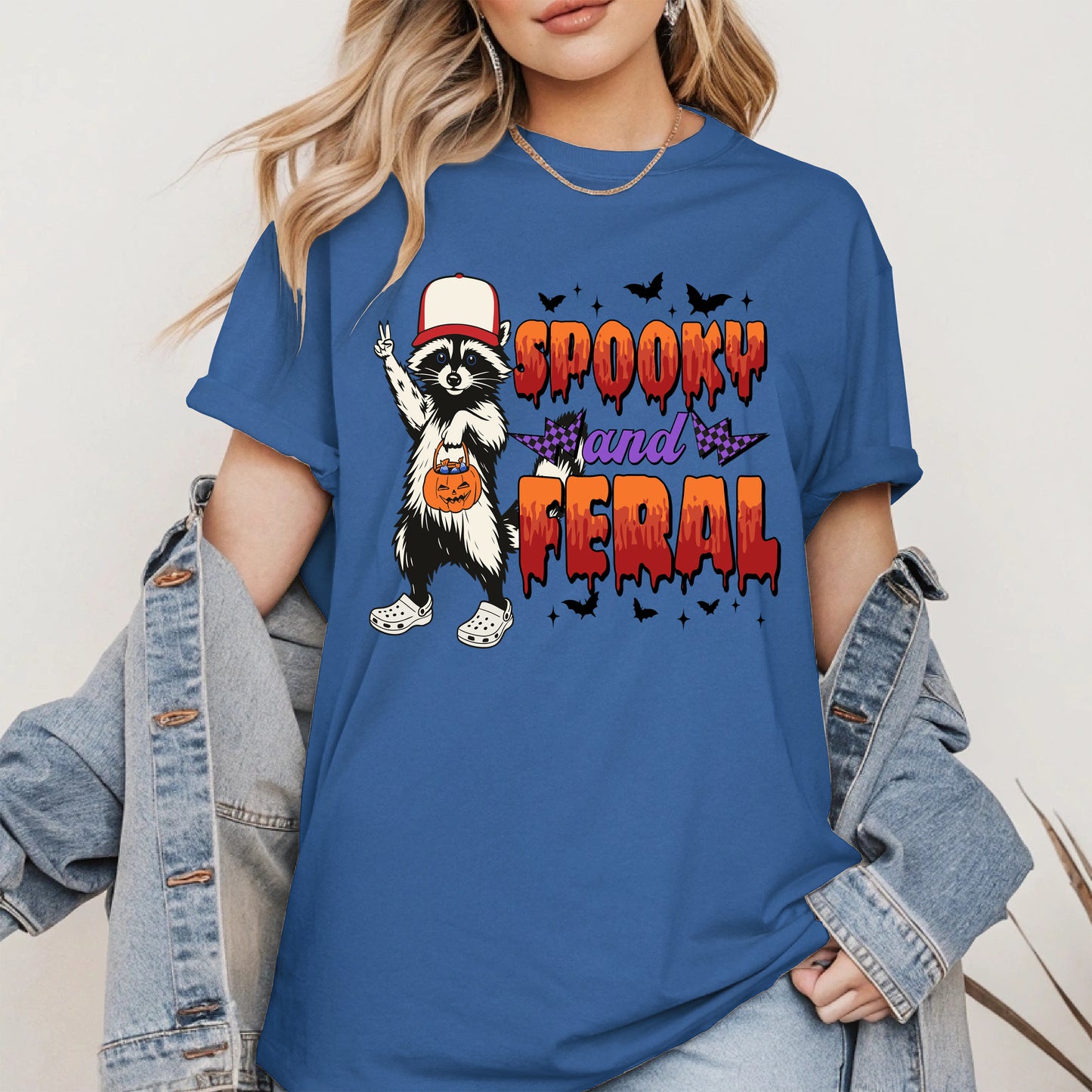 Spooky and Feral Shirt Hoodie Sweatshirt for Halloween Lovers