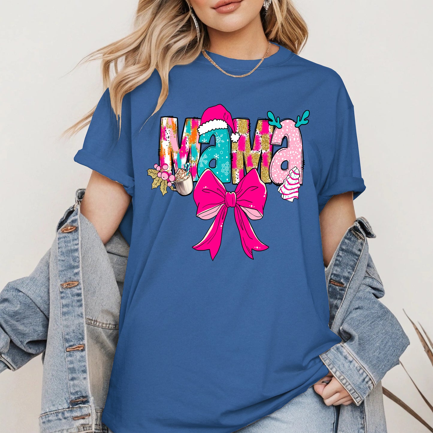 Merry Christmas Mama Shirt Cute Holiday Gift