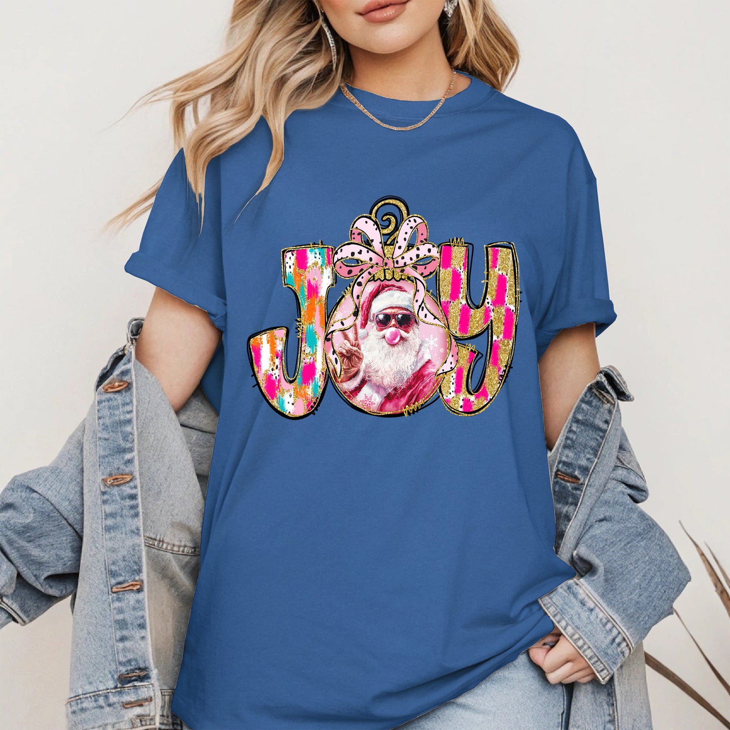 Joy Christmas Shirt Santa Cool Holiday Gift