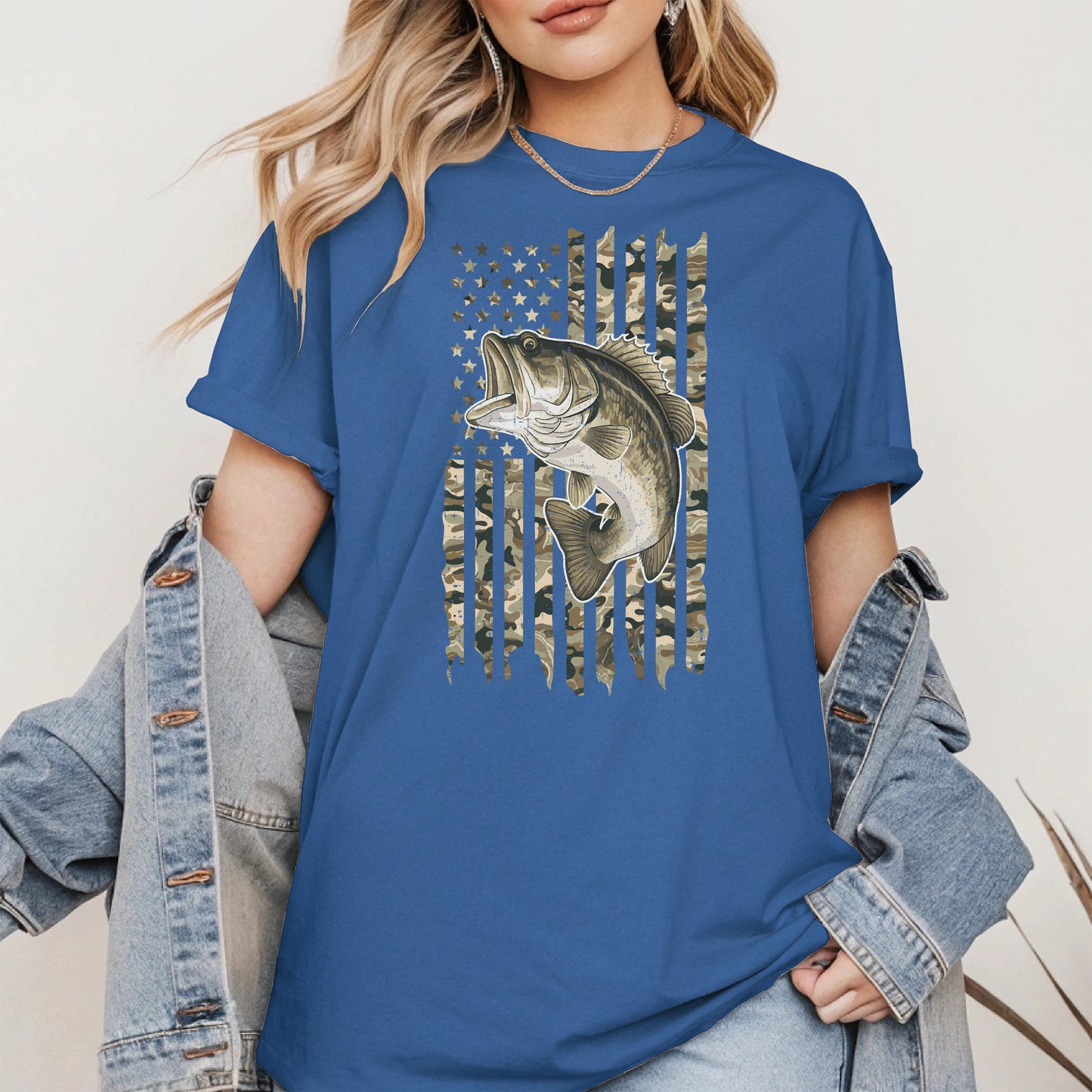 Patriotic Camo American Flag Fishing Shirt Hoodie