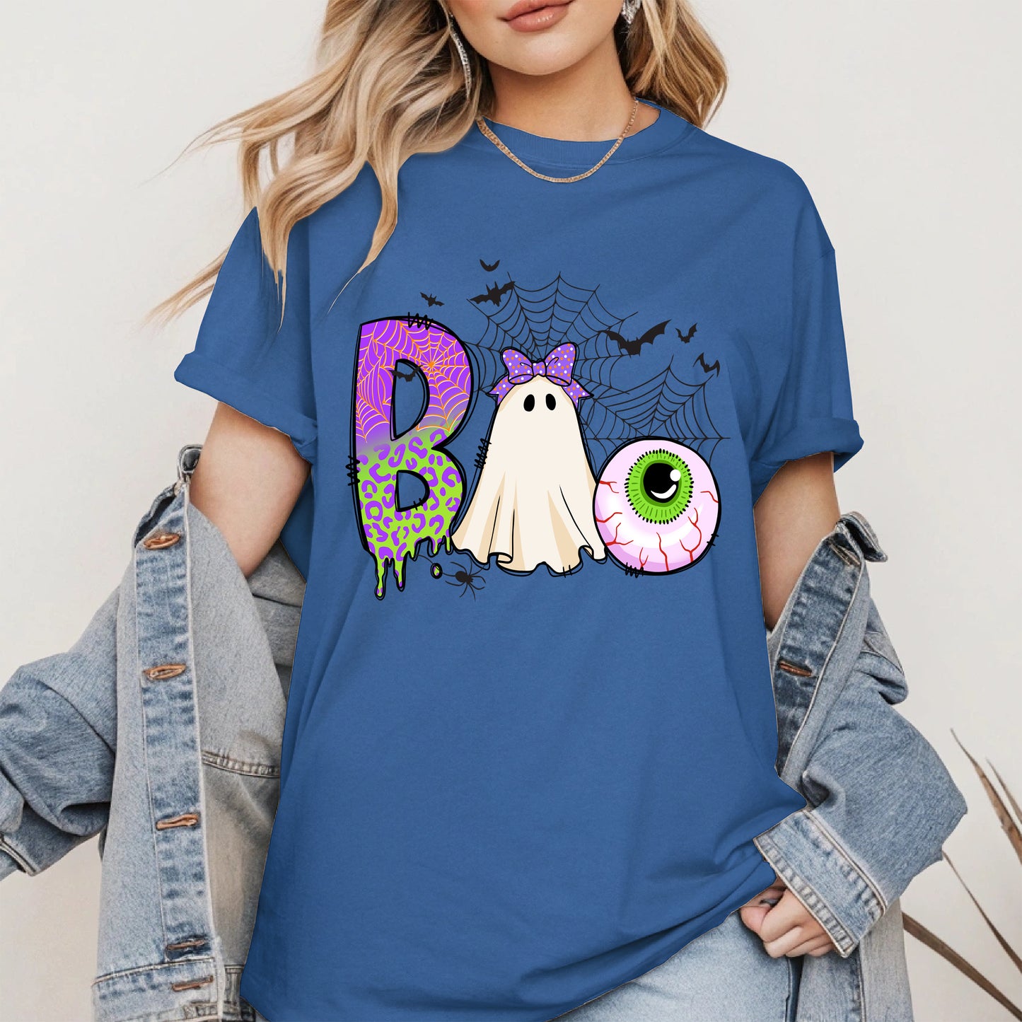 BOO Ghost Eyeball Shirt Hoodie Sweatshirt for Halloween Fun