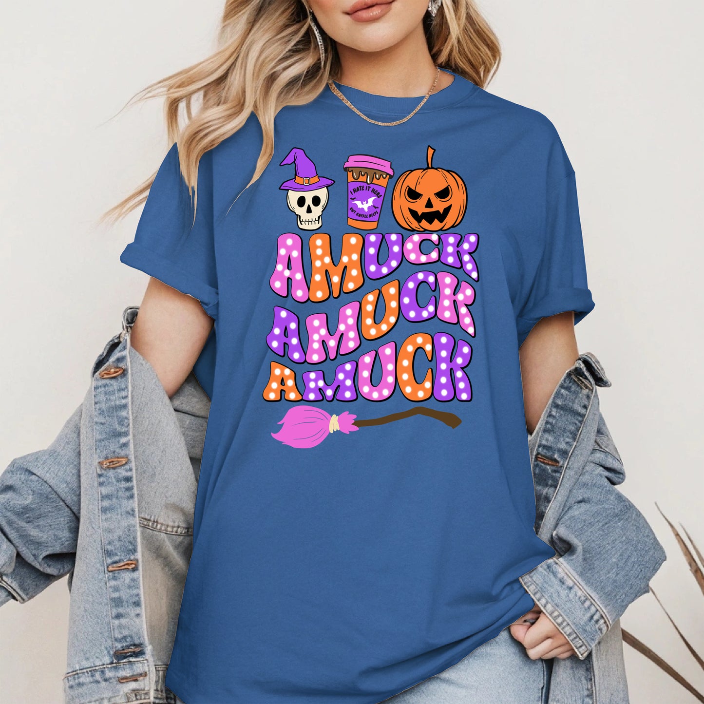 Amuck Amuck Amuck Shirt - Funny Halloween Coffee Witch Tee