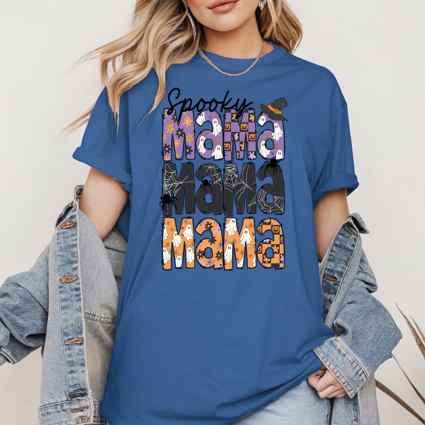 Halloween Mama Shirt - Ghosts and Spooky Patterns