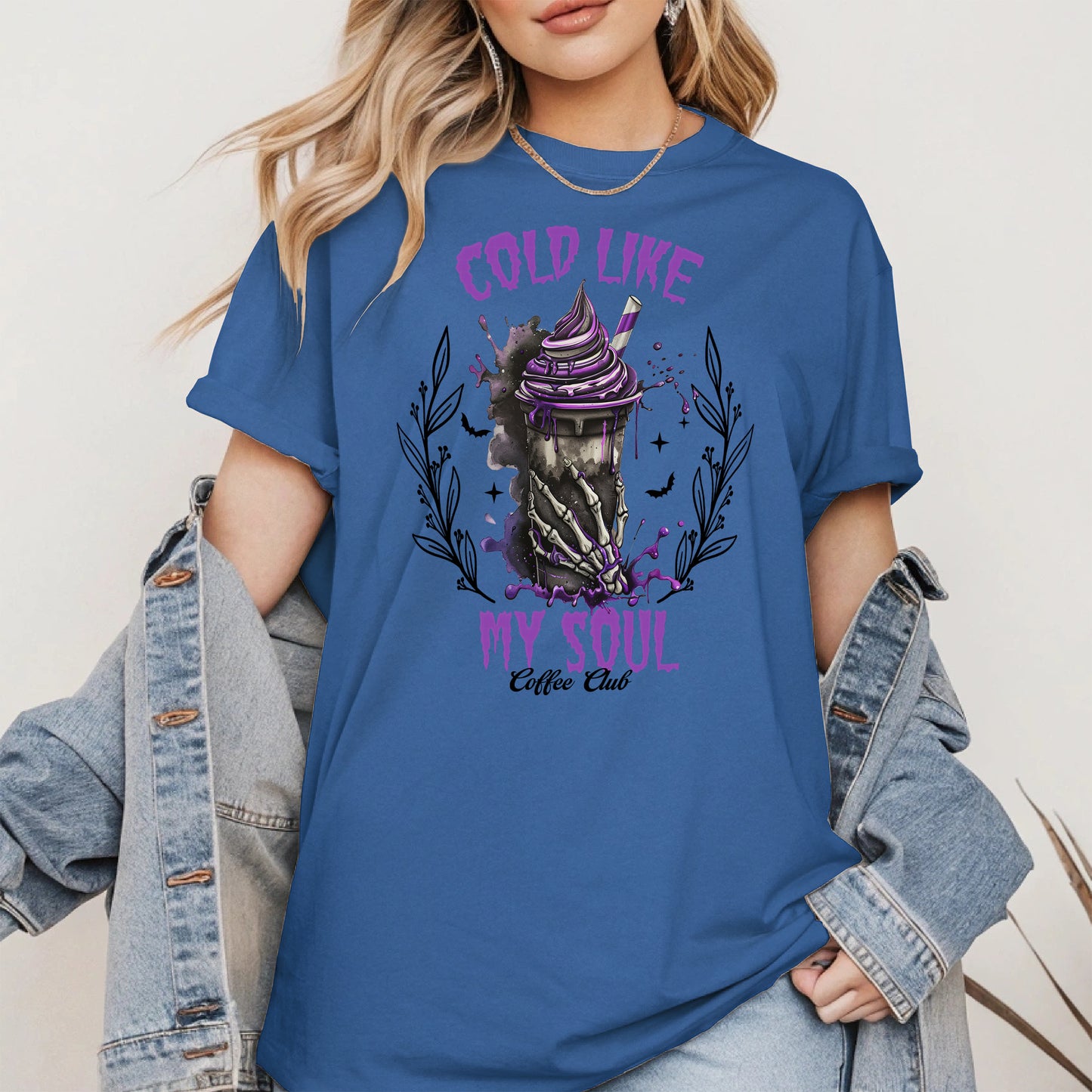 Cold Like My Soul Skeleton Drink Halloween Shirt