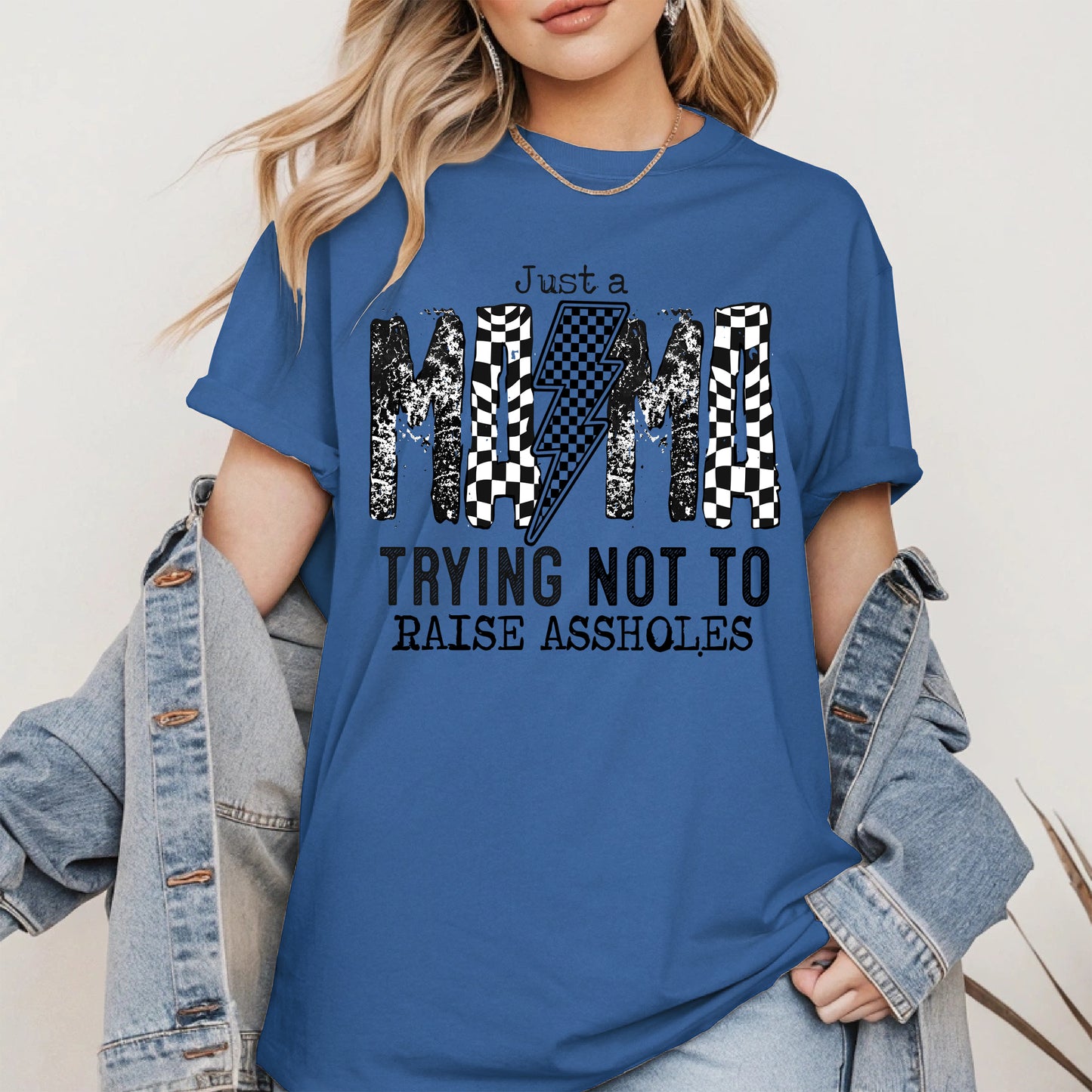 Just a Mama Trying Shirt Hoodie Sweatshirt Gift for Moms