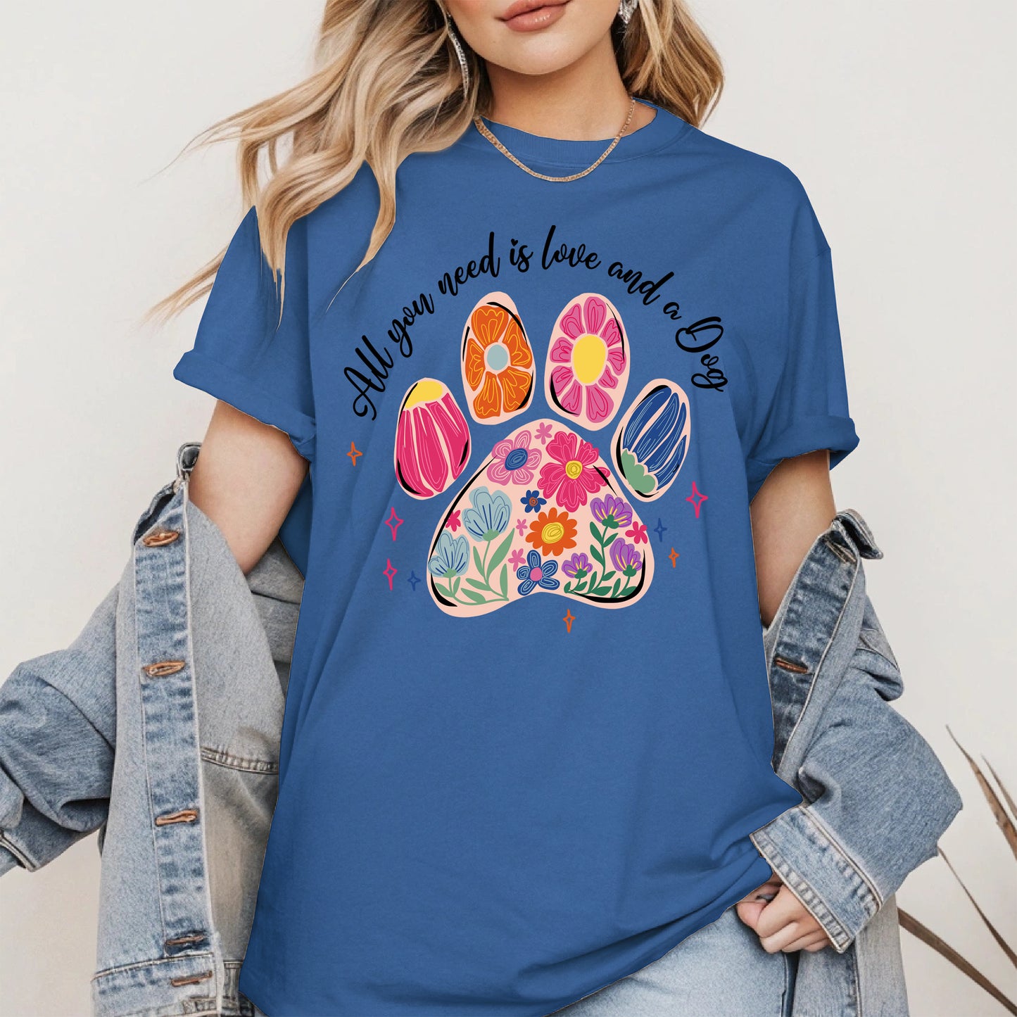 Floral Paw Print Shirt Hoodie Sweatshirt Gift for Pet Moms