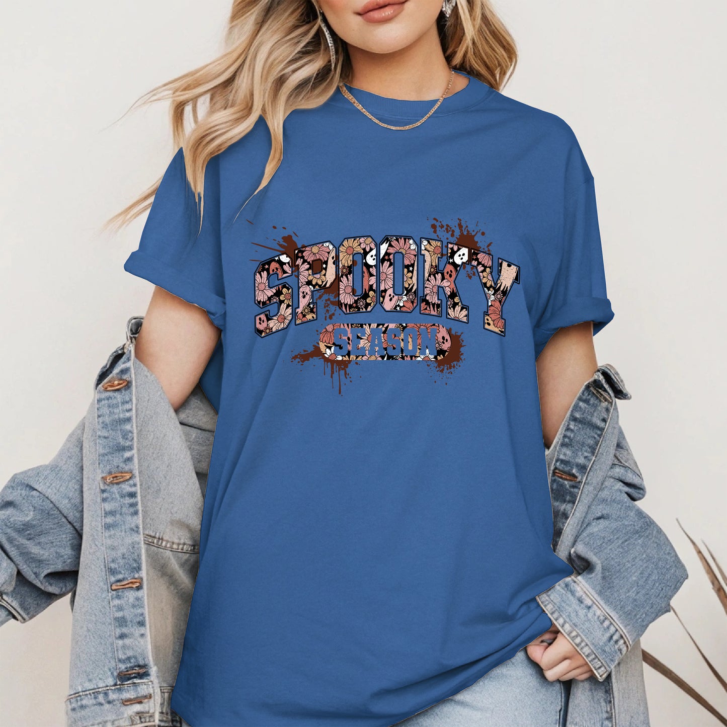 Grunge Floral Spooky Season Shirt
