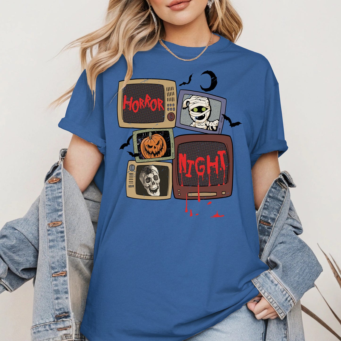Horror Night Retro TV Halloween Shirt