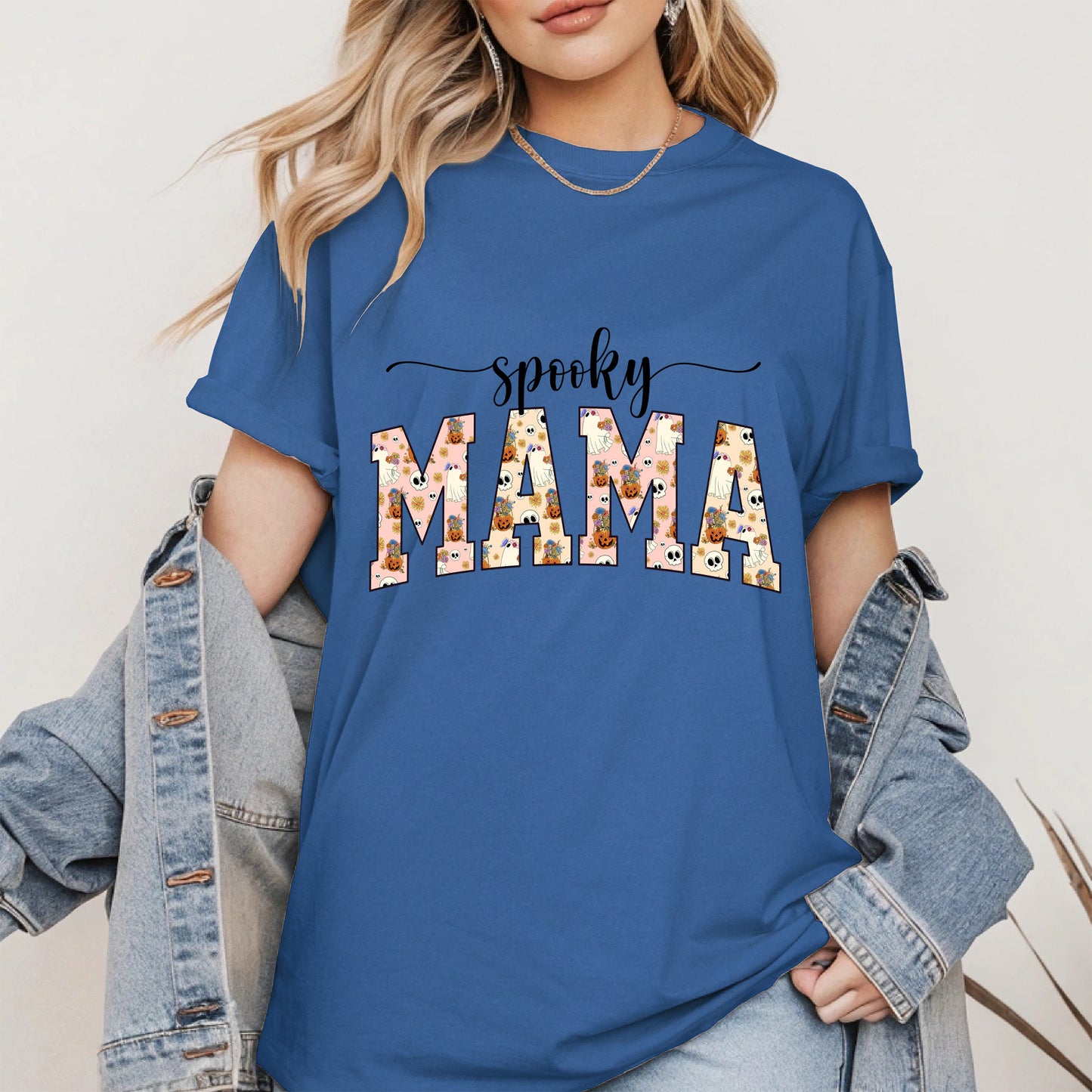 Halloween Mama Shirt for Moms Cute Ghost