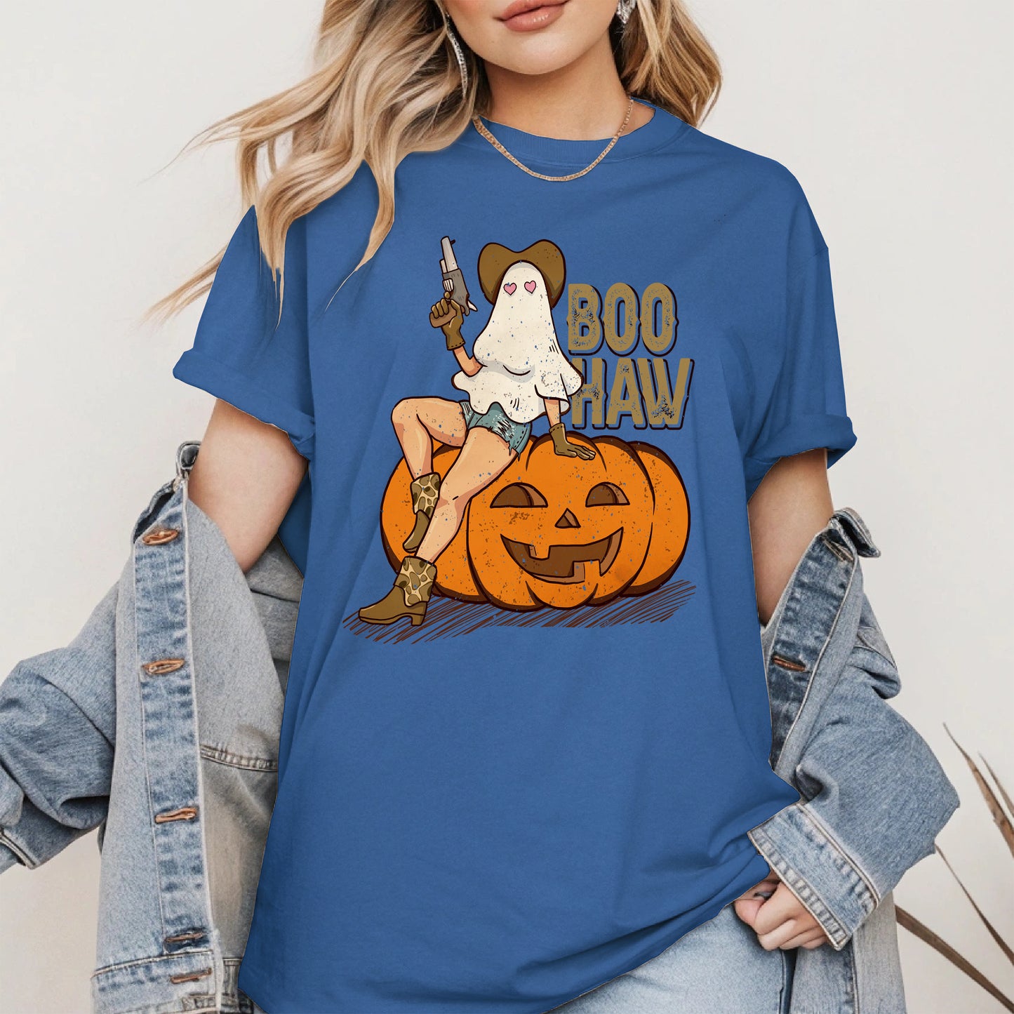 Boo Haw Halloween Cowgirl Tee