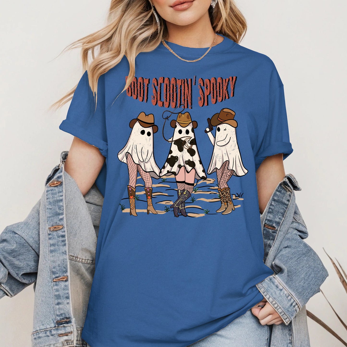 Boot Scootin' Spooky Cowgirl Halloween Tee