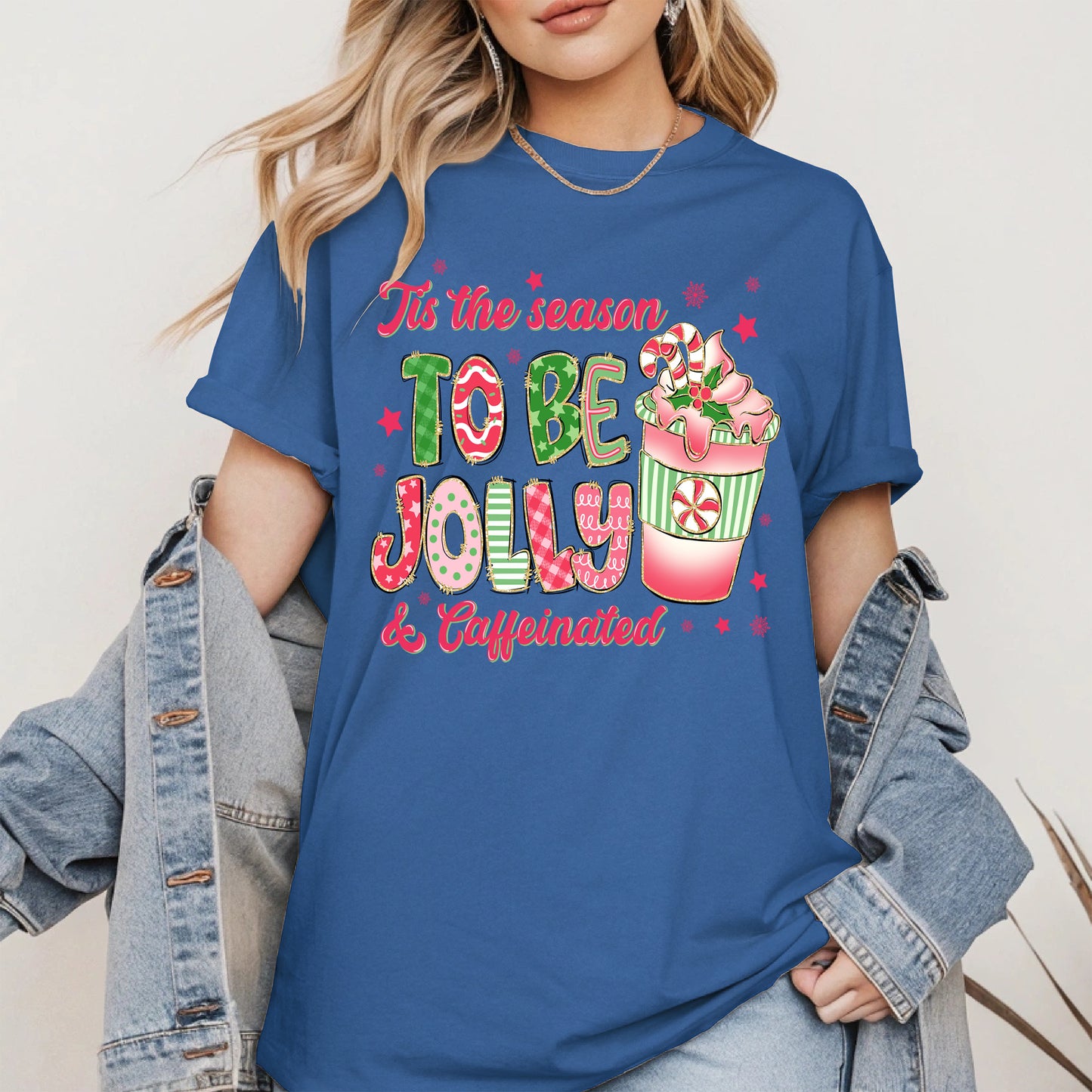Tis the Season to Be Jolly and Caffeinated Shirt