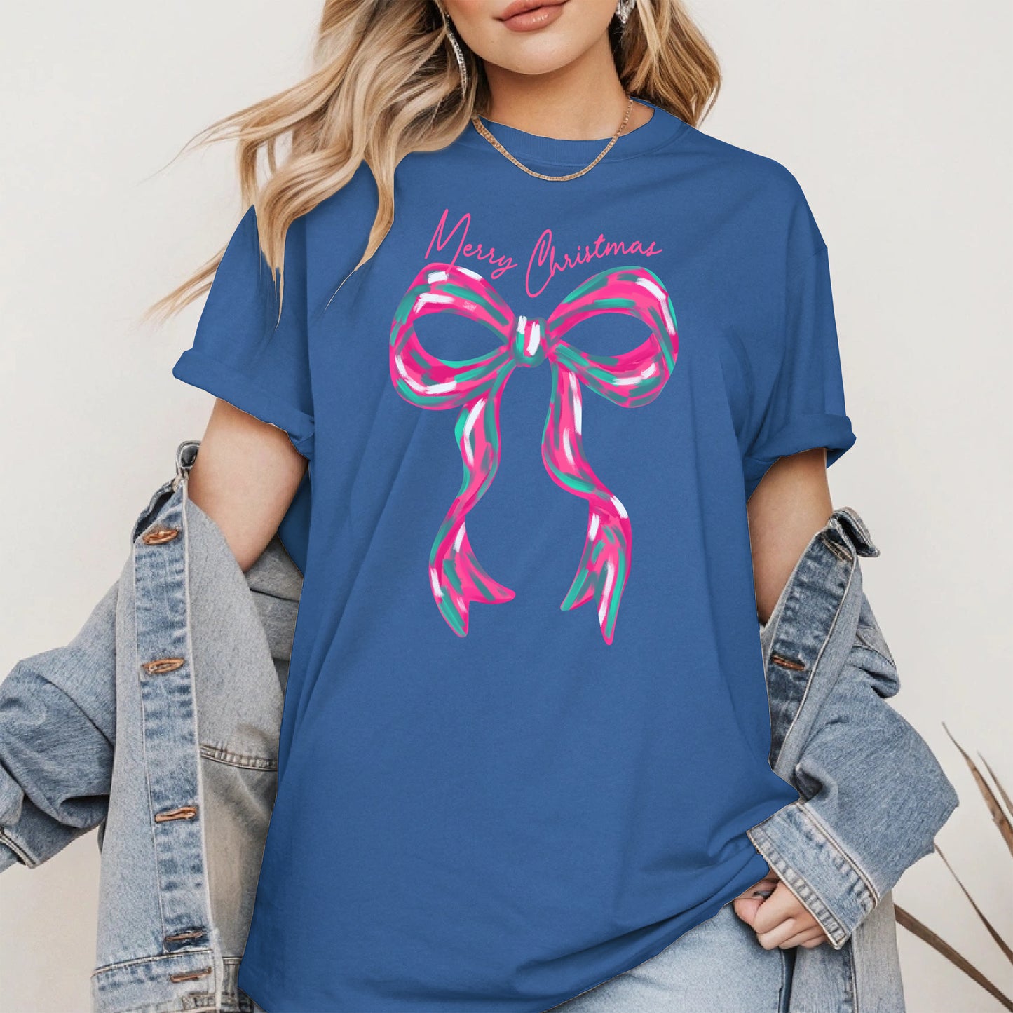 Merry Christmas Coquette Bow Shirt