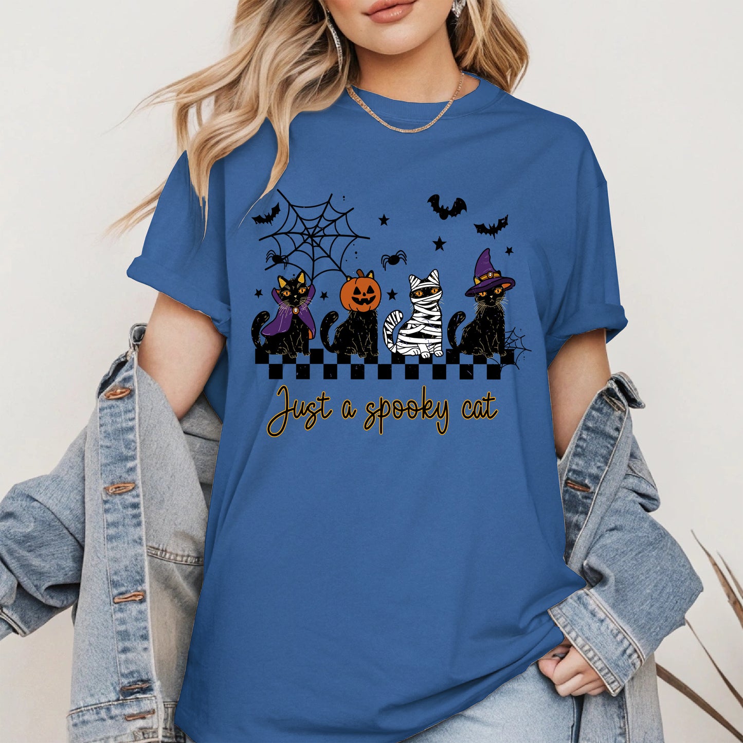Just a spooky cat halloween shirt