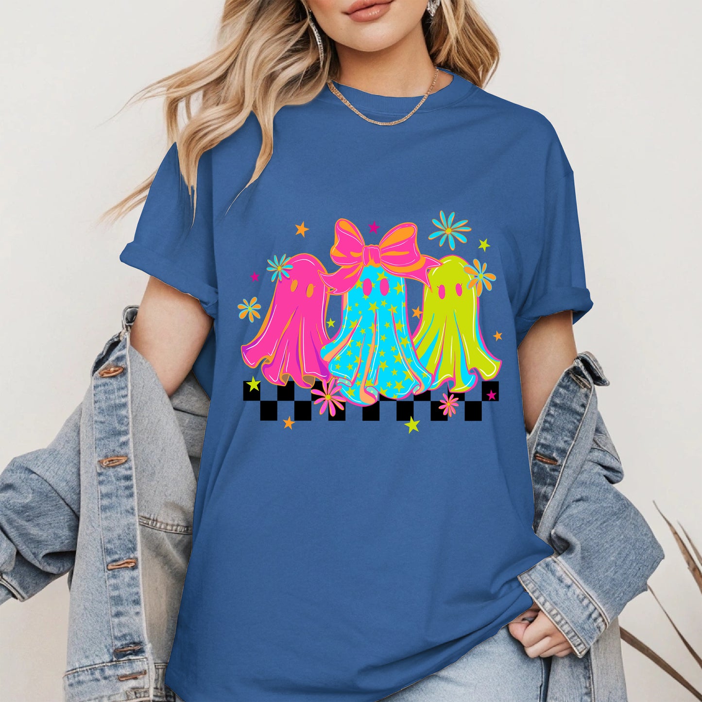Retro Neon Cute Ghost halloween shirt