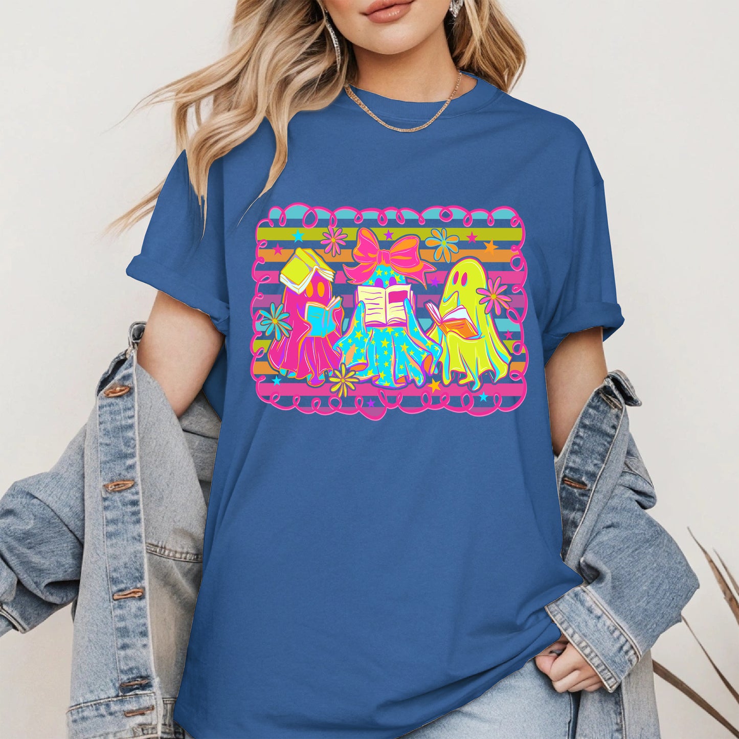 Halloween ghost book shirt and hoodle