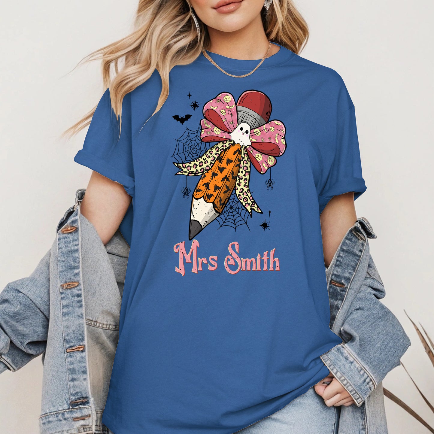 Teacher Pencil Bow Halloween shirt