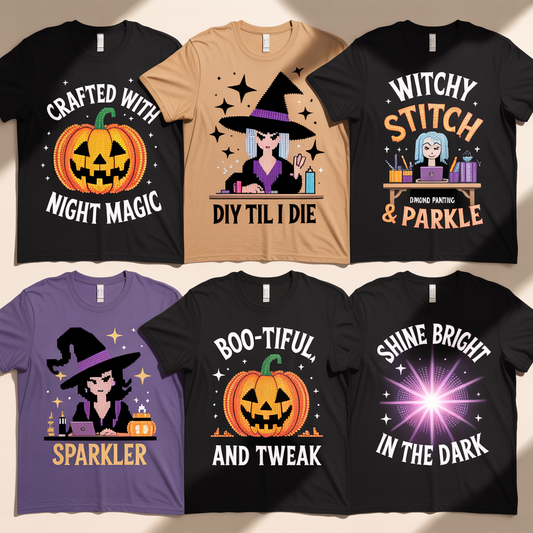 Spooky Tee Shirts: DIY Diamond Painting Apparel