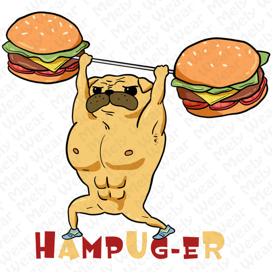 Hampug-er Funny Pug Burger Gym Shirt